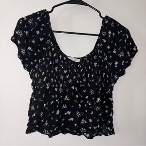 Black Floral Blouse